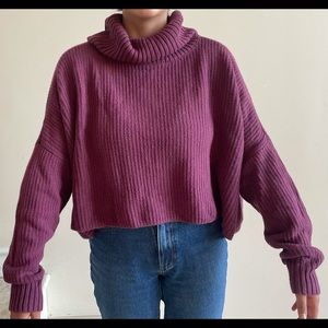XS Hollister dark purple turtleneck sweater